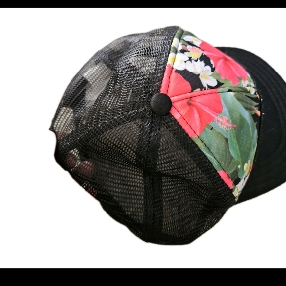 Vans Off The Wall Unisex Snap Back Trucker Hawaiian Print Floral Hat - Picture 3 of 9